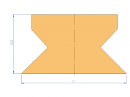 Perfil de Silicona P2450G - formato tipo Lampara - forma irregular