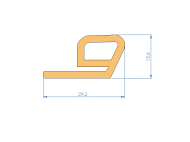Perfil de Silicona P2450H - formato tipo e - forma irregular