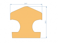 Perfil de Silicona P2450L - formato tipo Lampara - forma irregular