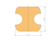 Perfil de Silicona P2450O - formato tipo Lampara - forma irregular