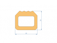 Perfil de Silicona P2471K - formato tipo Trapecio - forma irregular