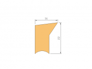 Perfil de Silicona P2475A - formato tipo Labiado - forma irregular