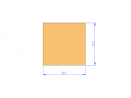 Perfil de Silicona P2505,505,5 - formato tipo Cuadrado - forma regular