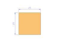 Perfil de Silicona P252525 - formato tipo Rectángulo Esponja - forma regular