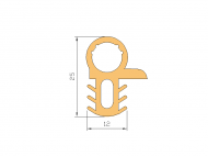 Perfil de Silicona P2565 - formato tipo Doble Agujero - forma irregular