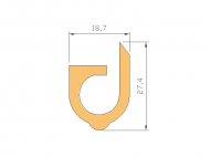 Perfil de Silicona P2565A - formato tipo U - forma irregular