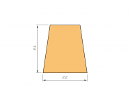 Perfil de Silicona P2621A - formato tipo Trapecio - forma irregular