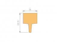 Perfil de Silicona P268-AEESL - formato tipo T - forma irregular