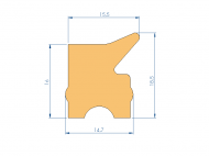 Perfil de Silicona P2688AK - formato tipo Labiado - forma irregular