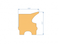 Perfil de Silicona P2688AY - formato tipo Labiado - forma irregular