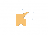 Perfil de Silicona P2688AZ - formato tipo Labiado - forma irregular