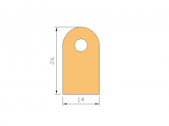 Perfil de Silicona P268A - formato tipo D - forma irregular