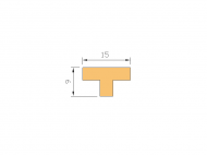 Perfil de Silicona P268AA - formato tipo T - forma irregular