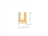 Perfil de Silicona P268AB - formato tipo U - forma irregular