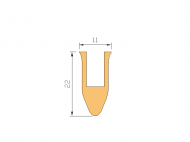 Perfil de Silicona P268AR - formato tipo U - forma irregular