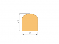 Perfil de Silicona P268BA - formato tipo D - forma irregular