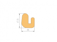 Perfil de Silicona P268BY - formato tipo U - forma irregular