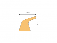 Perfil de Silicona P268CB - formato tipo Labiado - forma irregular