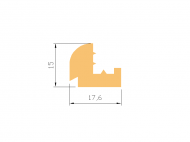 Perfil de Silicona P268CM - formato tipo L - forma irregular