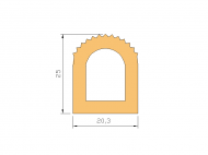 Perfil de Silicona P268CU - formato tipo D - forma irregular