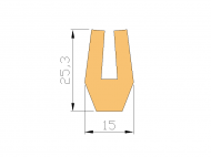 Perfil de Silicona P268DA - formato tipo U - forma irregular