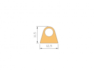 Perfil de Silicona P268DI - formato tipo D - forma irregular