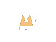 Perfil de Silicona P268DQ - formato tipo U - forma irregular