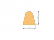 Perfil de Silicona P268DW - formato tipo D - forma irregular