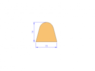 Perfil de Silicona P268DY - formato tipo D - forma irregular