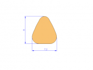 Perfil de Silicona P268EB - formato tipo D - forma irregular