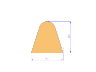 Perfil de Silicona P268EE - formato tipo D - forma irregular