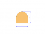 Perfil de Silicona P268EF - formato tipo D - forma irregular