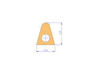 Perfil de Silicona P268EH - formato tipo D - forma irregular