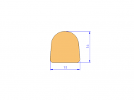 Perfil de Silicona P268EK - formato tipo D - forma irregular
