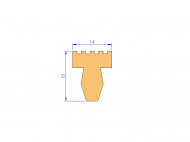 Perfil de Silicona P268EM - formato tipo T - forma irregular