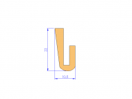 Perfil de Silicona P268EP - formato tipo U - forma irregular