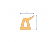 Perfil de Silicona P268ET - formato tipo Labiado - forma irregular