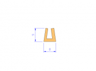 Perfil de Silicona P268G - formato tipo U - forma irregular