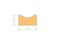 Perfil de Silicona P268LR - formato tipo U - forma irregular