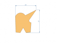 Perfil de Silicona P268NL - formato tipo Labiado - forma irregular