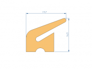 Perfil de Silicona P268NN - formato tipo Labiado - forma irregular