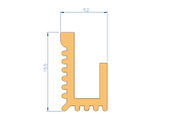 Perfil de Silicona P268NP - formato tipo U - forma irregular