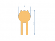 Perfil de Silicona P268NS - formato tipo U - forma irregular