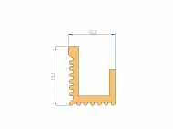 Perfil de Silicona P268NU - formato tipo L - forma irregular