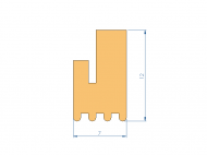 Perfil de Silicona P268NV - formato tipo L - forma irregular