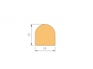 Perfil de Silicona P268Q - formato tipo D - forma irregular