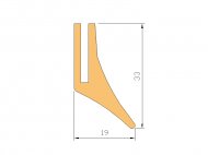 Perfil de Silicona P268S - formato tipo U - forma irregular