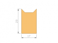 Perfil de Silicona P2693 - formato tipo Cuernos - forma irregular