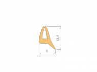 Perfil de Silicona P2801A - formato tipo U - forma irregular