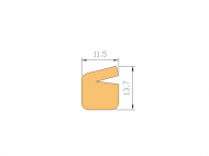 Perfil de Silicona P2801C - formato tipo Labiado - forma irregular